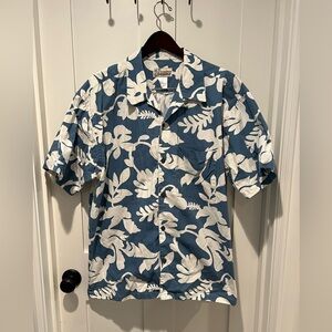 Patagonia Pataloha Hawaiian Shirt Blue White Floral- Men’s XL